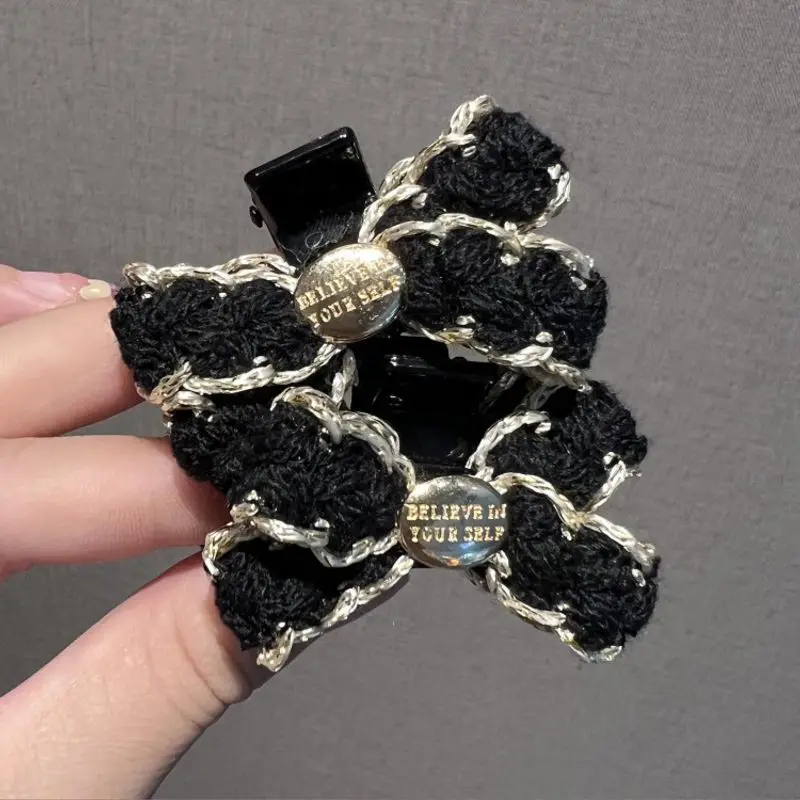 1pc Xiaoxiangfeng bow hair clip, women's high-end grab clip, side notch clip, princess hair clip, headband accessory