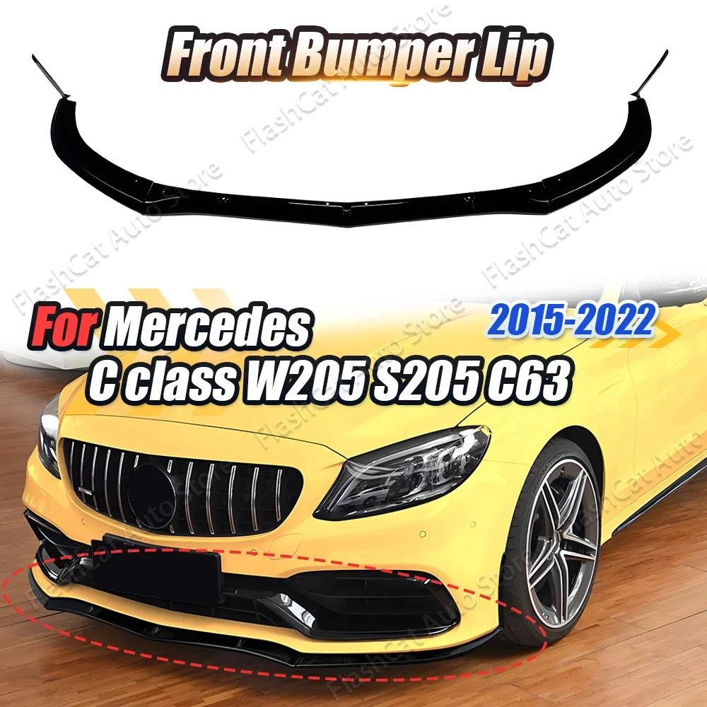 

C63 W205 Lower Diffuser Body Kits Spoiler Guard For Mercedes-Benz C Class W205 S205 C63 AMG 2015-2022 Front Bumper Splitter Lip