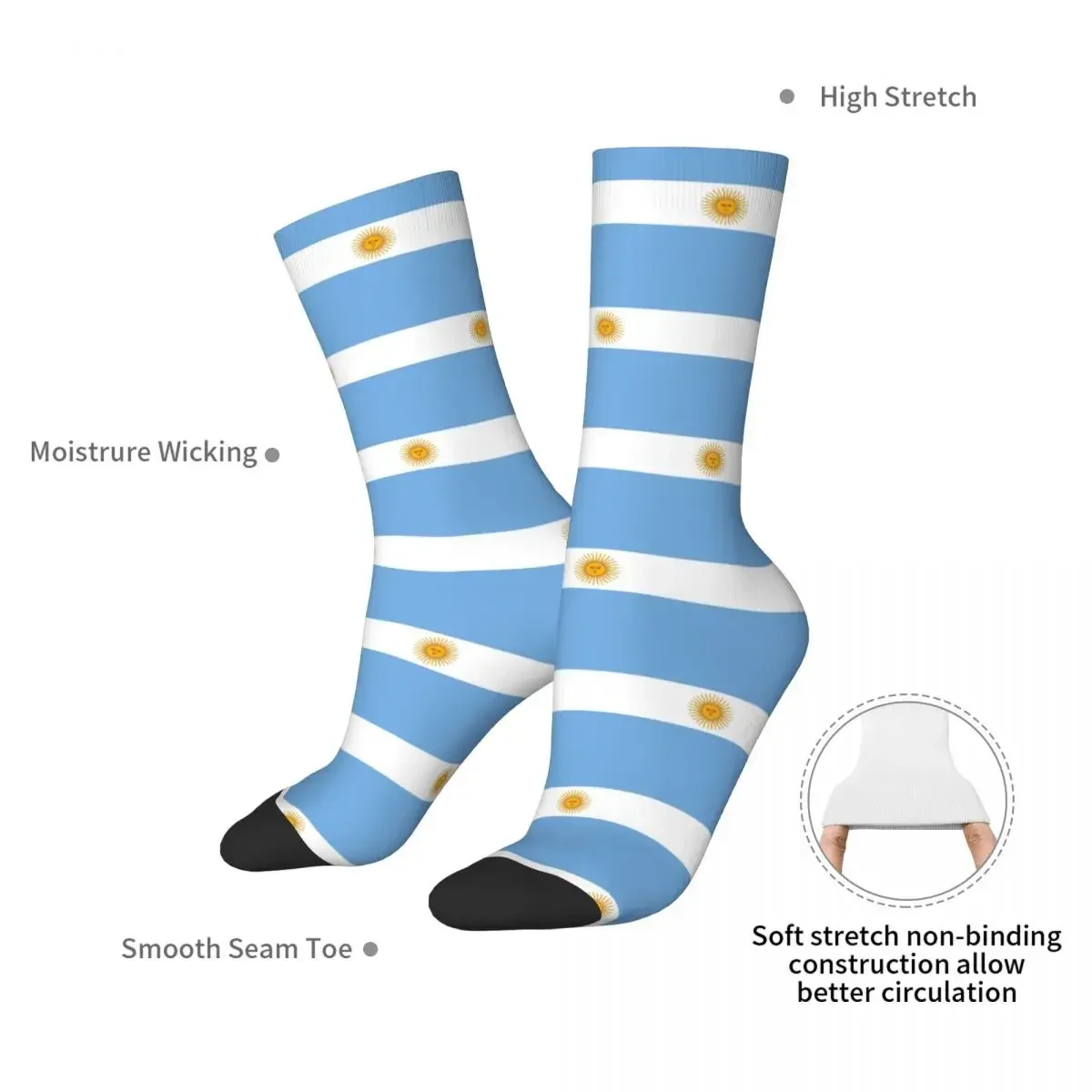 Flag Of Argentina Socks Harajuku Super Soft Stockings All Season Long Socks Accessories for Man's Woman's Gifts