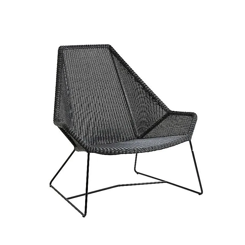 Back chair single coffee table combination woven rope adult black pedal outdoor