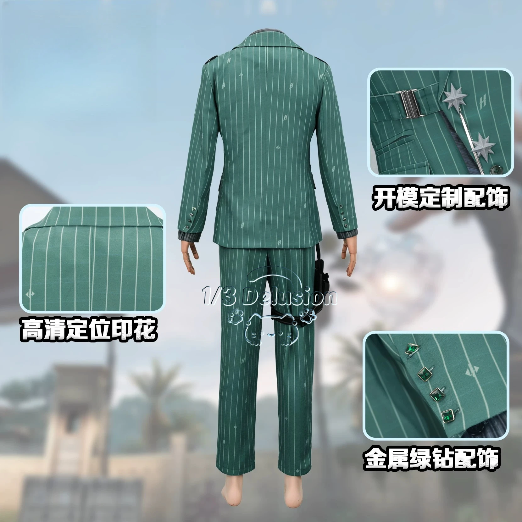 

Delta Action Hudson Cosplay Costume Space Base Boss Full Set with Props Accessories Halloween Carnival Party Clothing