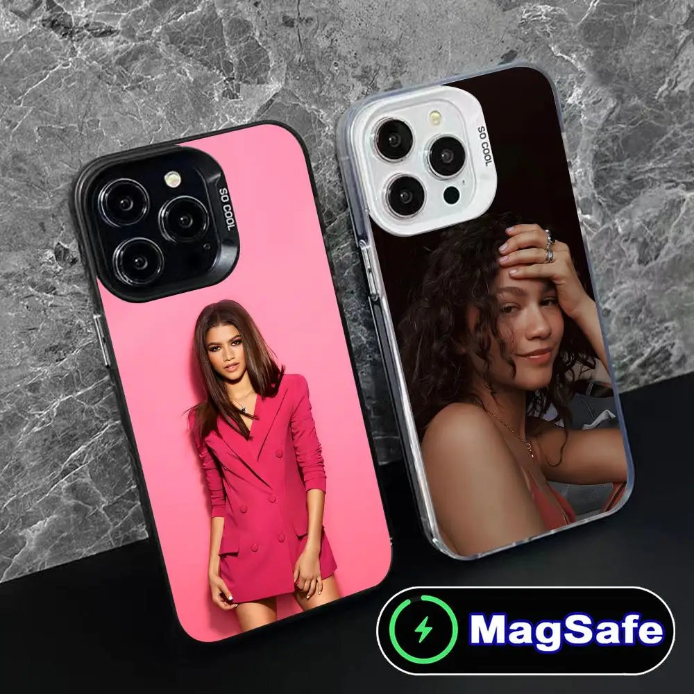 

Чехол для мобильного телефона Zendaya Coleman для iPhone 17, 16, 15, 14, 13, 12, 11 Air Pro Max Plus, полупрозрачный цветной чехол MagSafe для смартфона