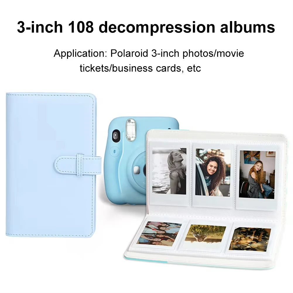 108 Pockets 3 Inch Mini Film Photo Album Book for Fujifilm Instax Mini 12 Mini Film Photo Album Card Holder Camera Accessories