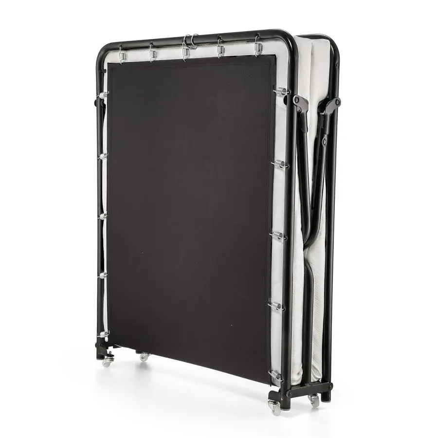 Cama plegable para invitados con colchón de espuma viscoelástica de 3 pulgadas, cama plegable ultrasuave y cómoda, cuna rodante de fácil almacenamiento con doble rueda Wh