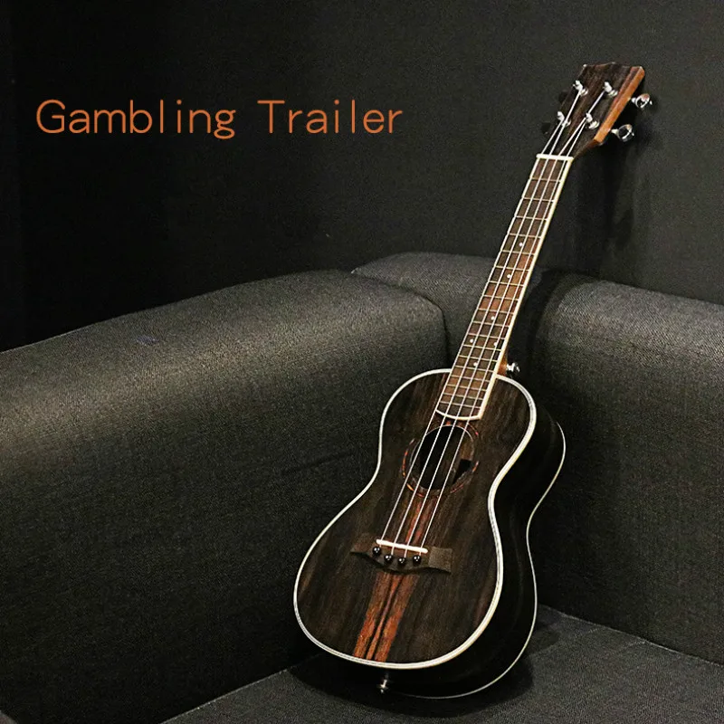 Ukulele 23 Inches Concert Ebony Mini Electric Acoustic Guitar 4 Strings Ukelele Guitarra Install Pickup Stringed Instrument