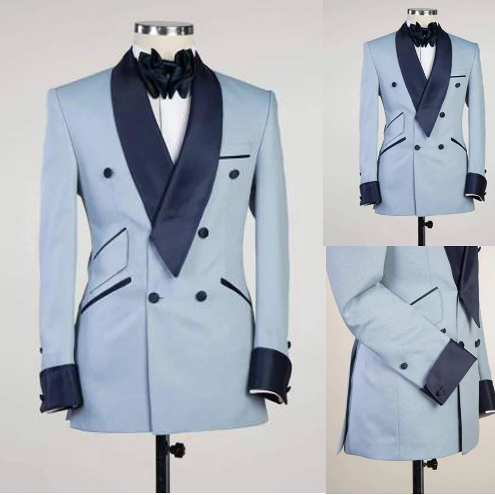 ชายหล่อชุดคู่ Tailor-Made Tuxedo One ชิ้นเสื้องานแต่งงานเจ้าบ่าวเครื่องแต่งกาย Made