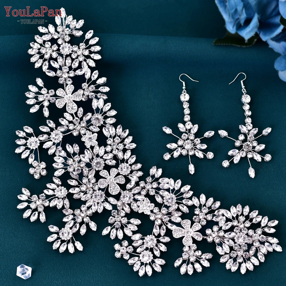 YouLaPan Luxurious Bridal Crown Wedding Headband Bride Hair Accesories Rhinestone Bridal Headwear Alloy Flower Women Tiara HP430