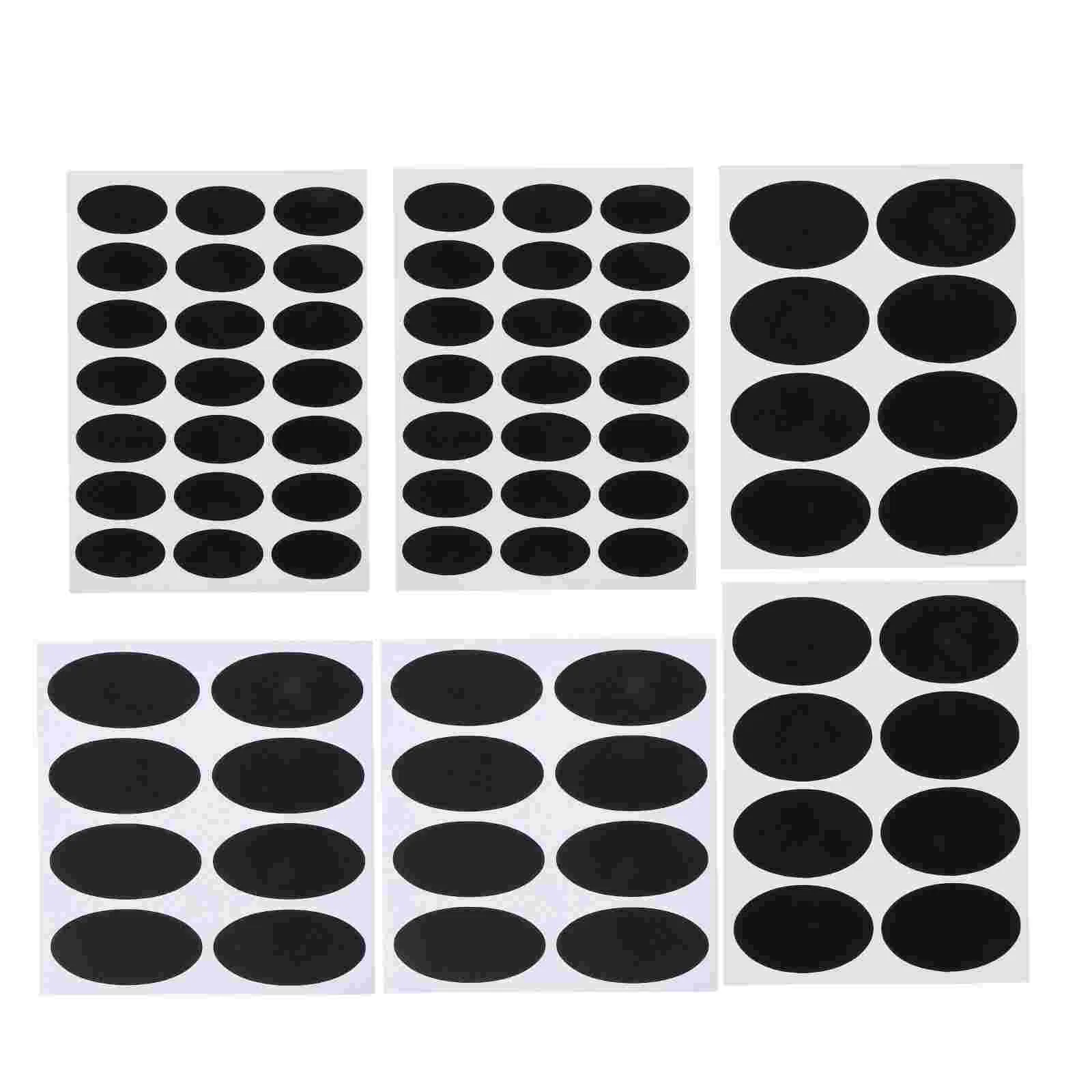 

148 Pcs Stickers Waterproof for Jar Classification Food Self-Adhesive Kitchen Bottle Labels Black Pantry Oval