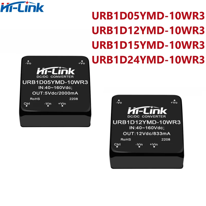 Hi-Link Huishoudelijke URB1D05YMD-10WR3 10W Dcdc Geïsoleerde Converter 40-160vdc Brede Ingangsspanning 5V 2a Step Down Voedingsmodule