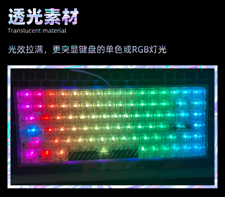 Imagem -06 - Chaves Transparentes Keycaps Inglês Backlit Kca Perfil pc Tintura Sublimação Teclado Mecânico Keycap para mx Switch 1.75u Shift 140