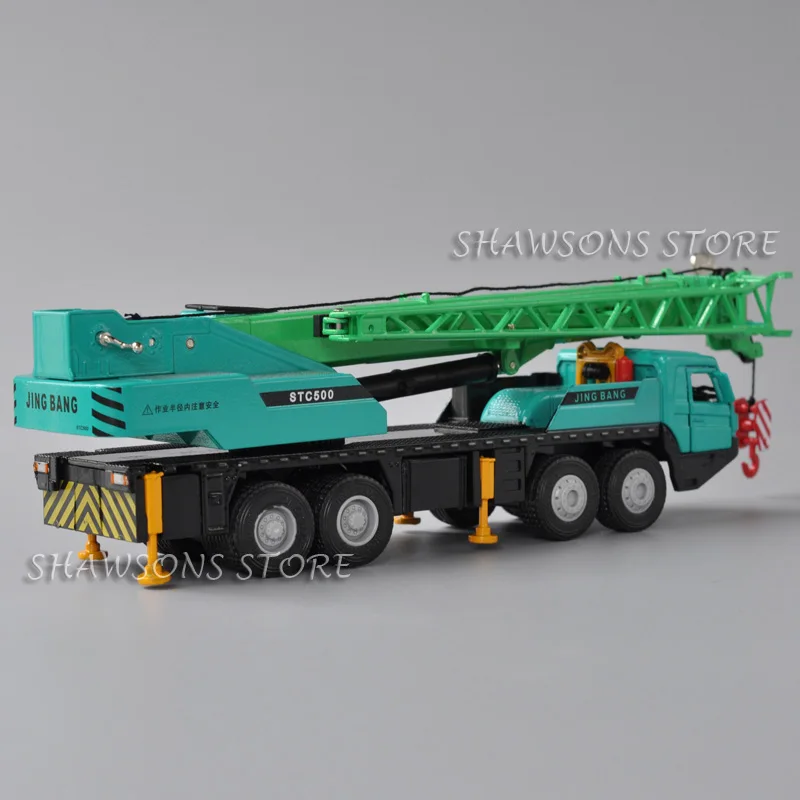 1:50 Diecast Metal Construction Vehicle Model Toy Heavy Crane Truck Super Stretch Arm Miniature Replica