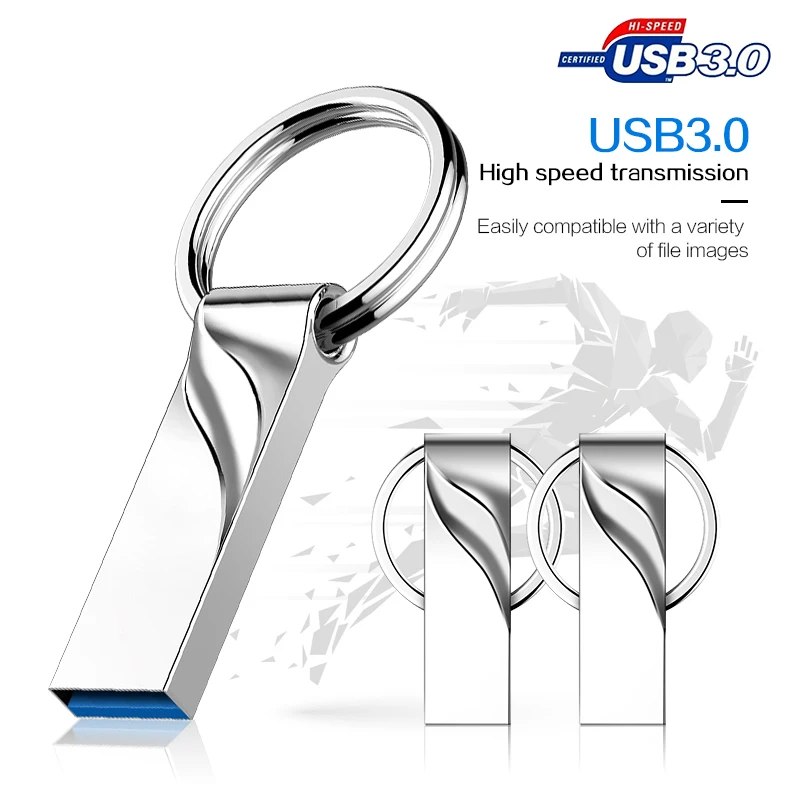 Metal Pen Drive 128GB Key Ring Memoria USB Stick 64GB 32GB USB Flash Drive Creative Gift 256GB for Computer Memory Stick 512GB