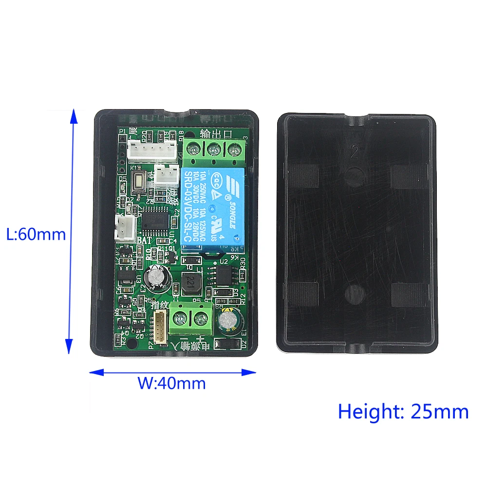 Imagem -05 - Fingerprint Access Control Módulo Relé Door Lock Controlador Switch Fingerprint Indução Electric Lock Control Board Dc7v30v