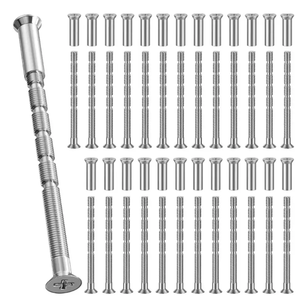 50 Pcs/set Snap-Off Door Handle Screws Set Cross-split Long Door Handle Bolt M4 X 60mm Flat Countersunk Head Anti-Theft Screws