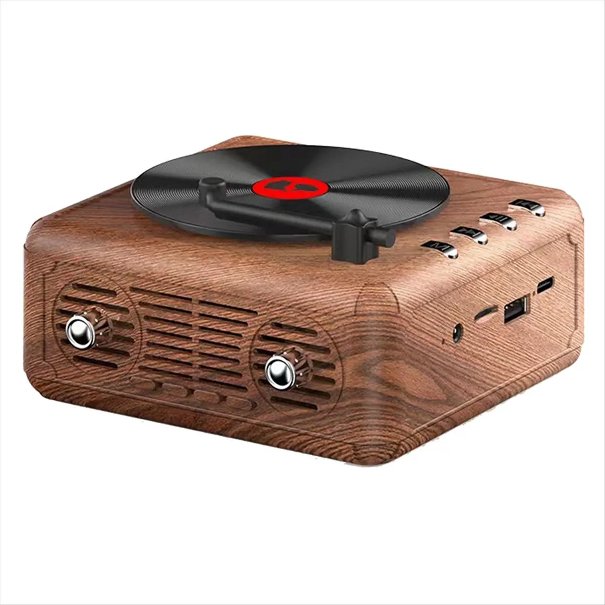 AABFK 레트로 스피커 휴대용 블루투스 스피커 서브우퍼 사운드 박스 사무실 야외 가정용 플레이어 우드 그레인 색상