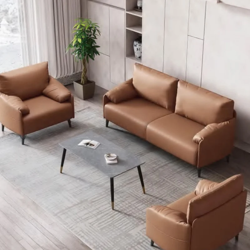 Modern Style Multifunctional Modular Office Furniture Living Room Sets Reception Area Sofa Leather For Administrative Space