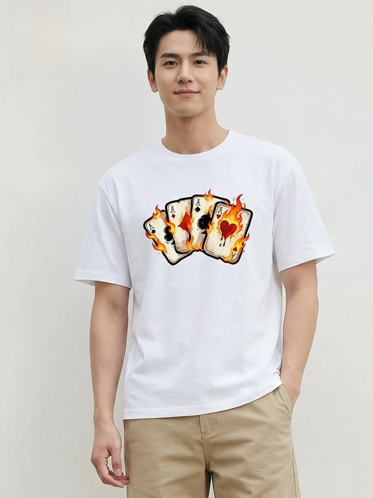 barbus-summer-2026-men's-cotton-t-shirt-short-sleeve-round-neck-printed-casual-breathable-wear-resistant-poker-pattern