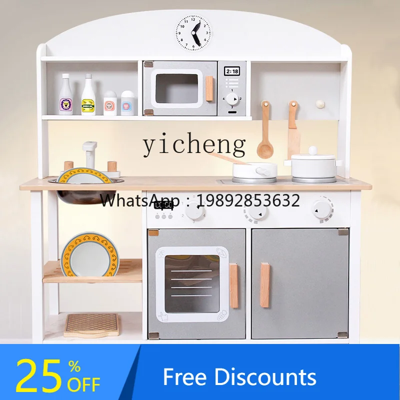 AF Giocattolo da cucina Bambola Piccola cucina per bambini Casa da gioco Frigorifero Simulazione in legno Mini abito