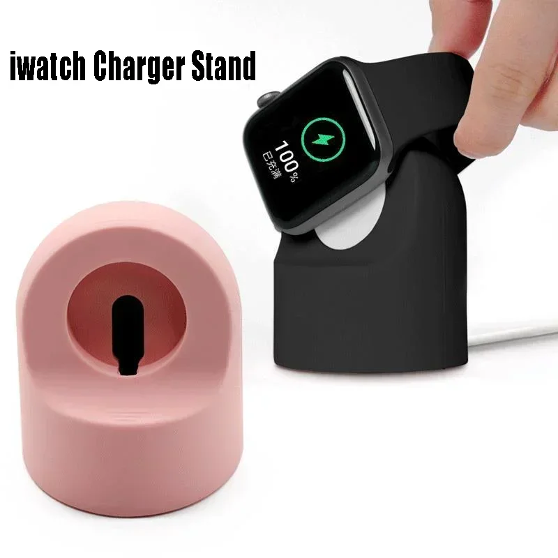 Charger Stand For Apple Watch Series 10 9 8 Ultra 7 6 5 SE 4 Charger Dock Station Silicone Bracket Iwatch Charging Cable Holder