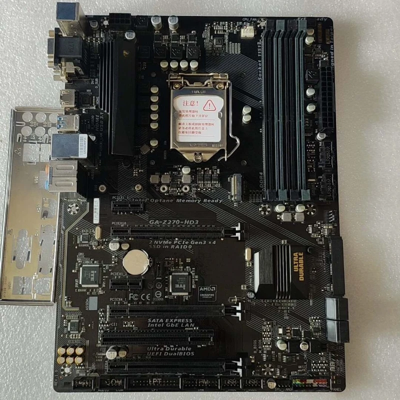 

used for Gigabyte GA-Z270P-D3 LGA1151 Intel Z270 ATX Motherboard 4×DDR4 M.2 HDMI With I/O Shield