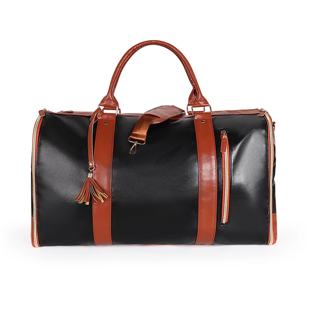 

Large Capacity Foldable PU Leather Business Travel Suit Bag Handheld Duffel Bag For Men Women Convenient Commute Luggage Bag