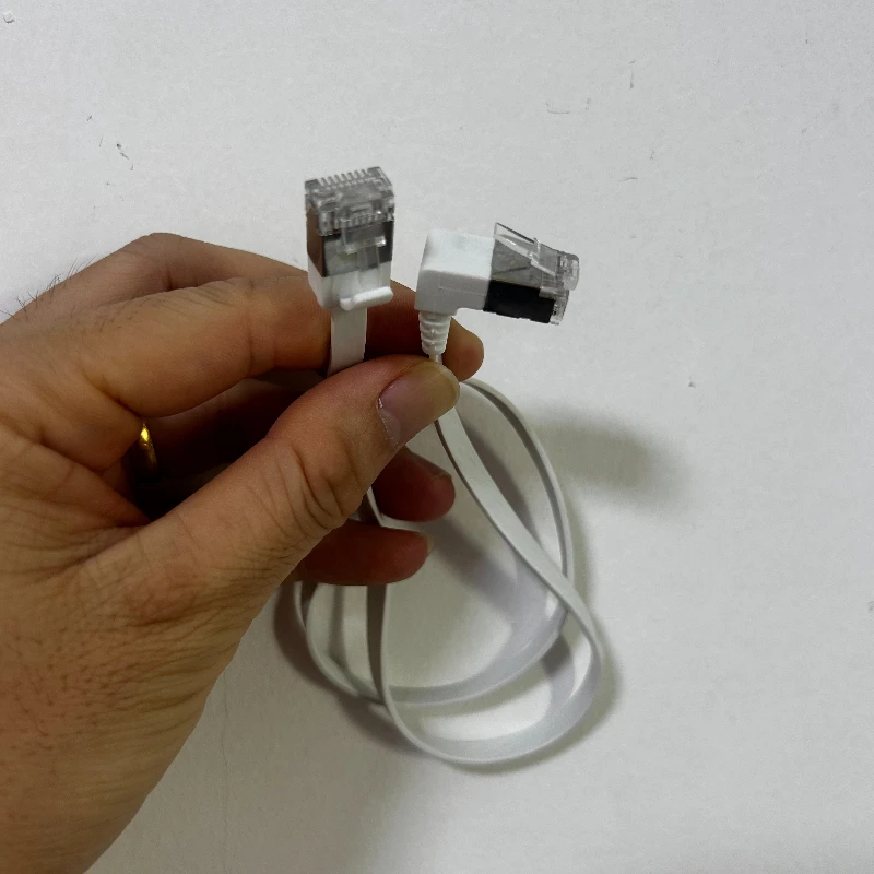 90° Bend 10 Gigabit CAT7 RJ45  Universal L-type UP Down Ethernet Cable CAT6A GB Flat Network Wire  TV Router Broadband Line
