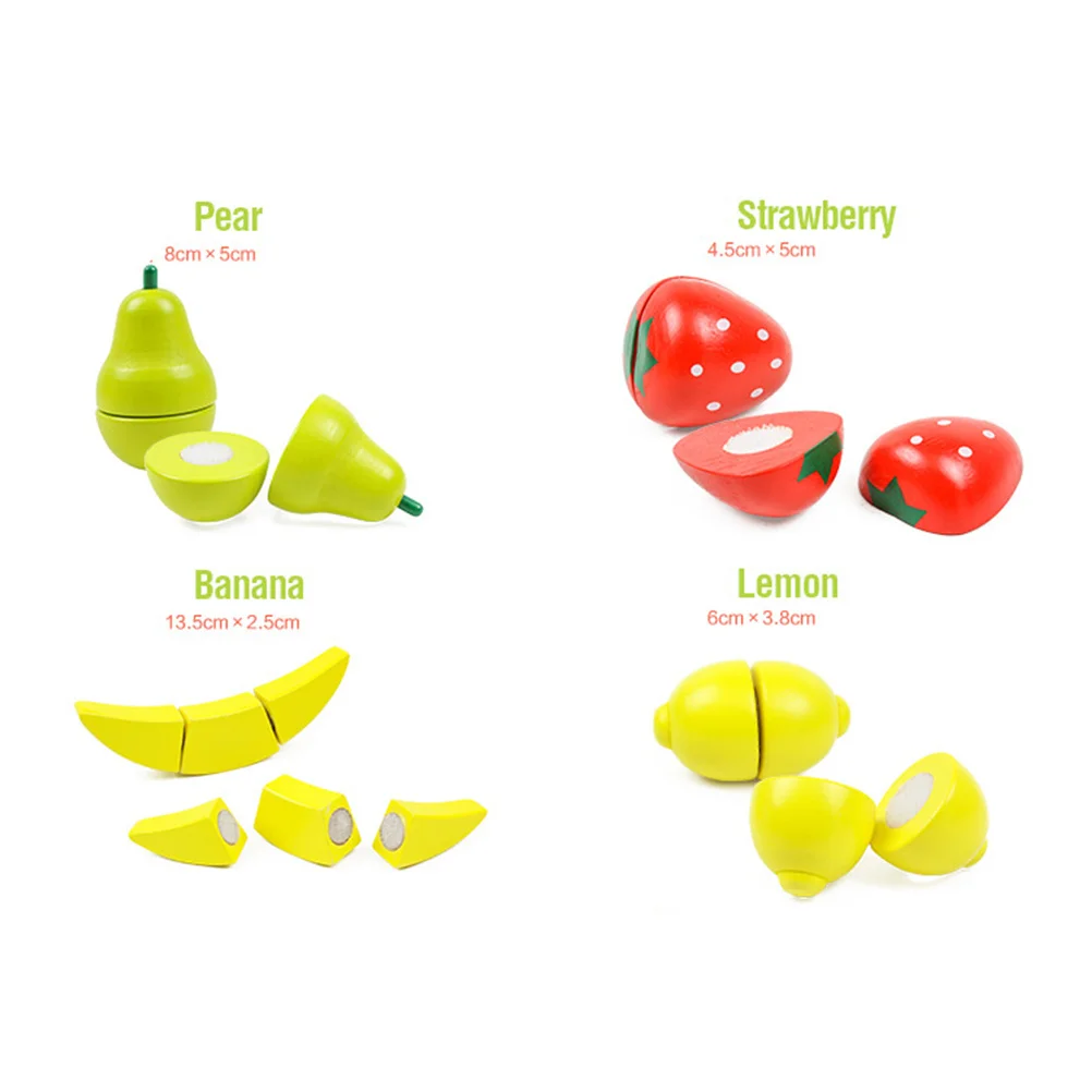 1 セットカットフルーツ木製キッチン教育シミュレーションボードゲーム子供の手と目の調整創造性想像力の発達