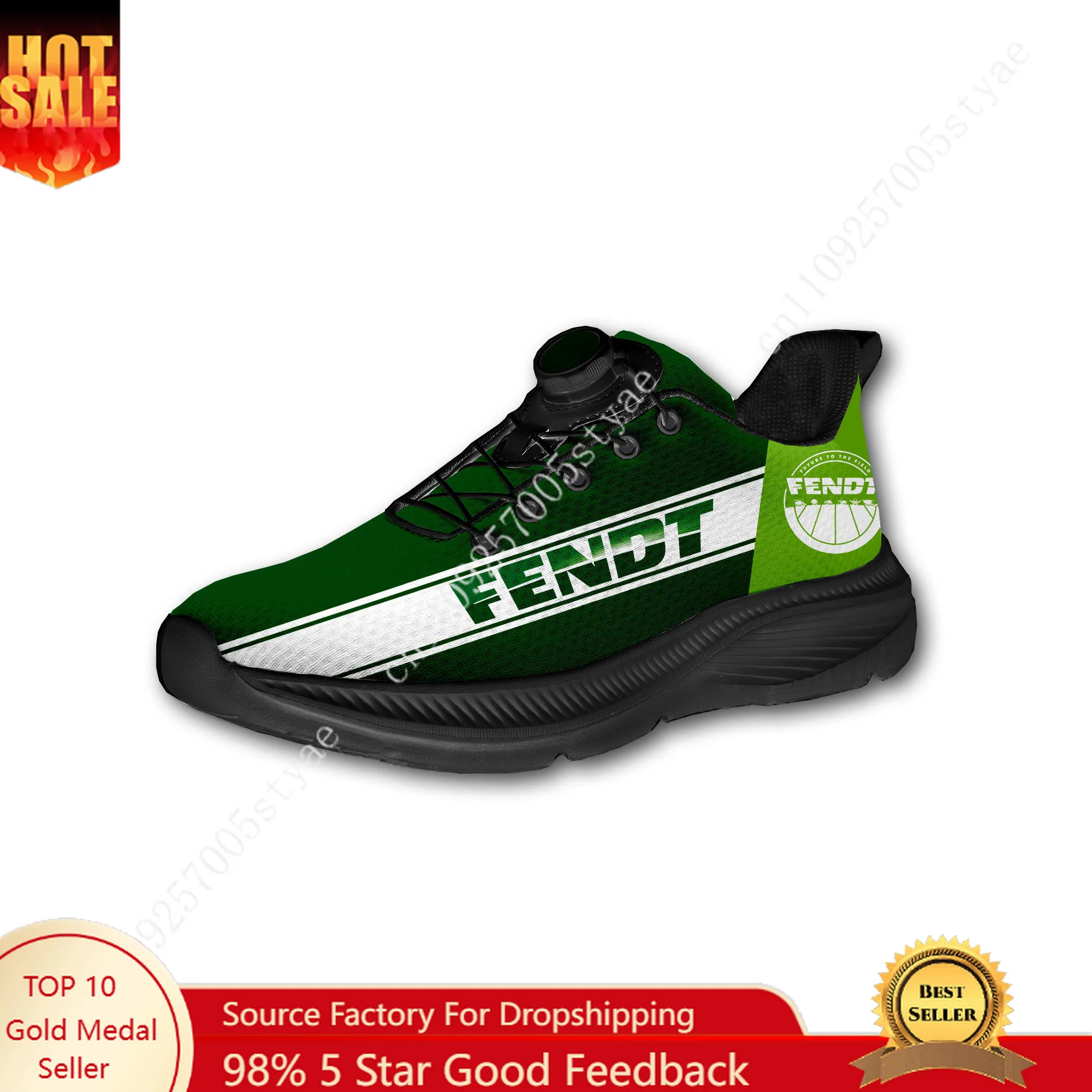 

Fendt Machinery Manufacturer Custom Walking Shoes Men Woman Rotating Button Without Laces Shoe Logo Lightweight Sneakers Unisex
