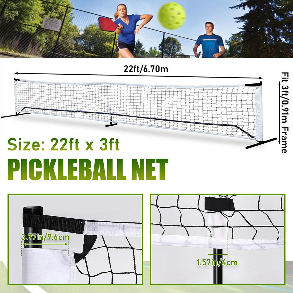 22x3ft Pickleball Practice Net Portable Pickleball Training Net Pickleball Replacement Net for Indoor/Outdoor Play