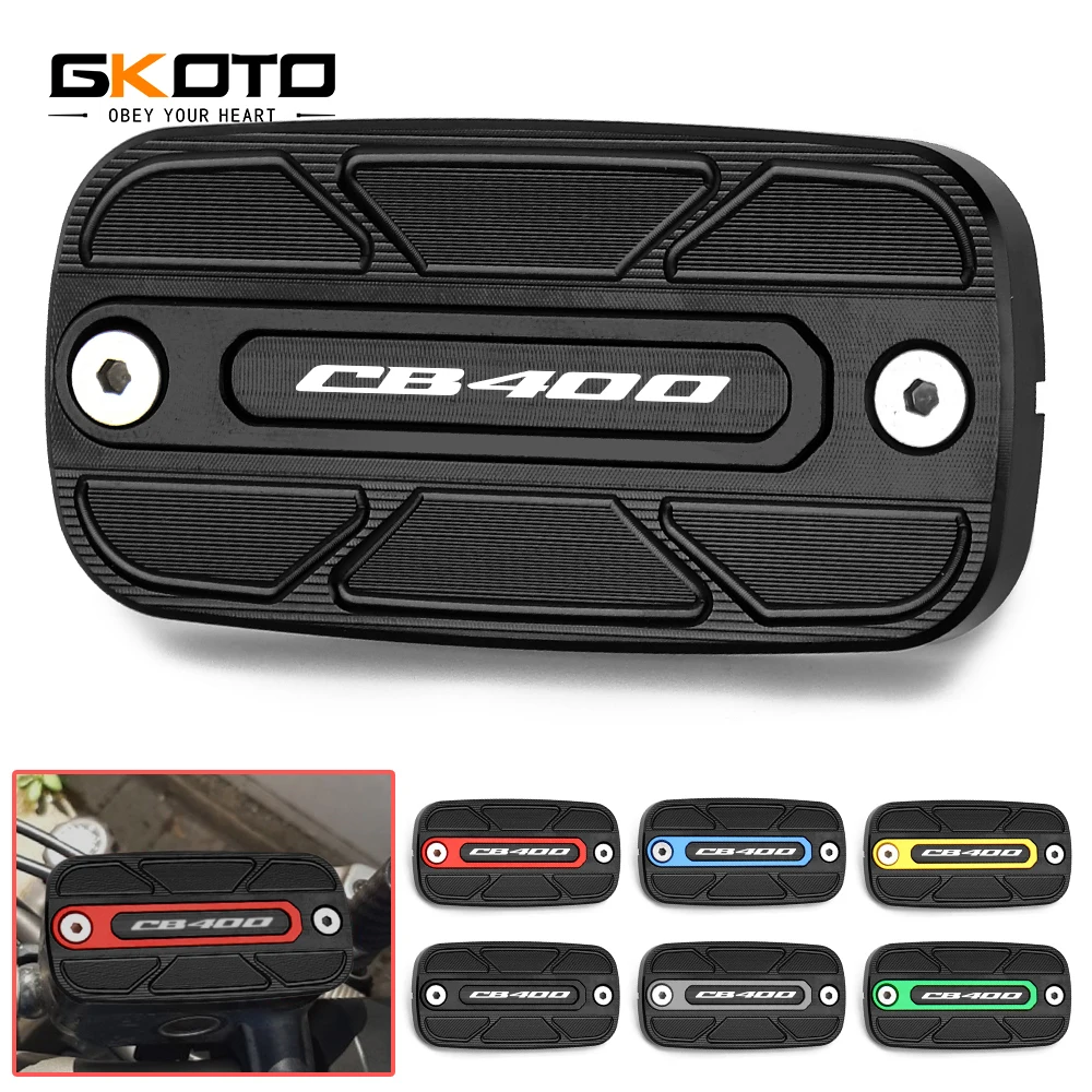 GKOTO Motorcycle CNC Front Brake Fluid Reservoir Cover Cap Decorative Guard For Honda CB400SF CB 400 SF CB 400 VTEC