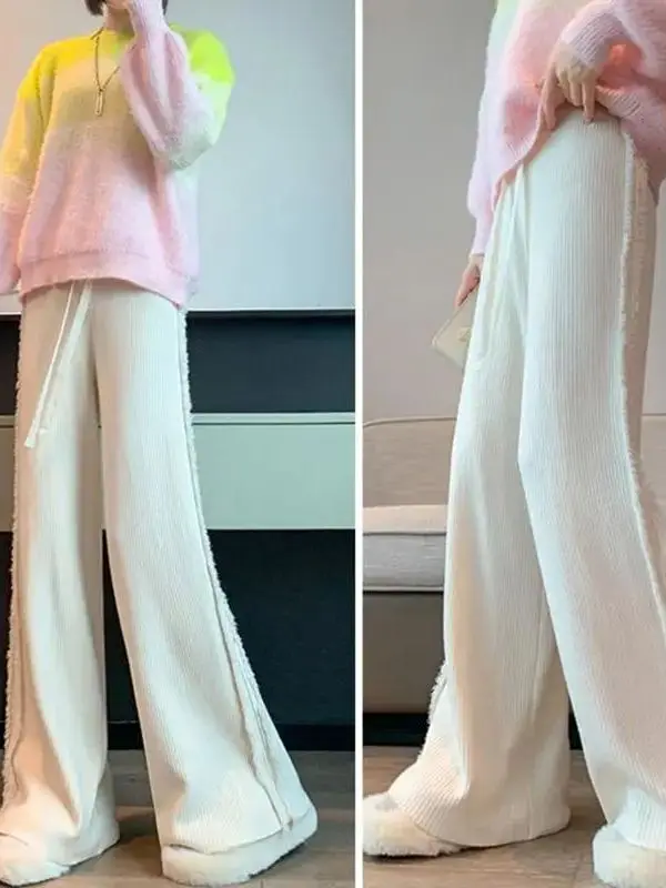 

Smvp Casual Loose Ankle Length Trousers Autumn Winter Cleanfit Sle Low Waist PVC Material Women's Faion Pants