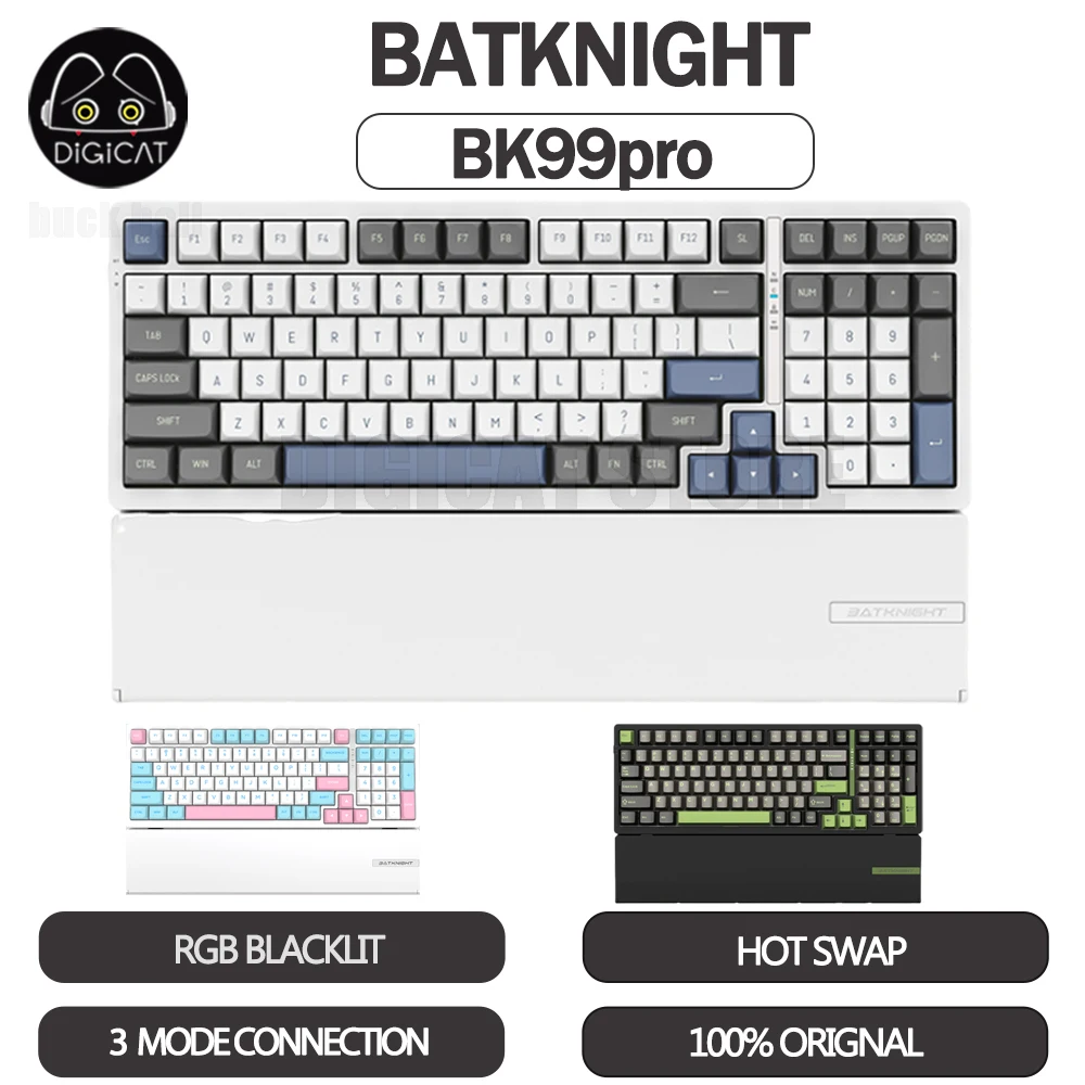 

NEW BATKNIGHT BK99Pro Mechanical Keyboard 3mode 2.4G/USB/Bluetooth Wireless Keyboard Hot-Swap RGB Custom Office Esports Keyboard