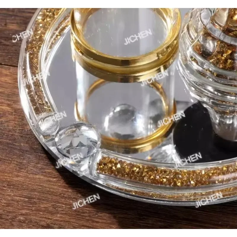 

Набор для благовоний из хрустального стекла: Арабская роскошная подставка для благовоний с бриллиантовым декором для семьи, свадьбы, украшения на Рамадан