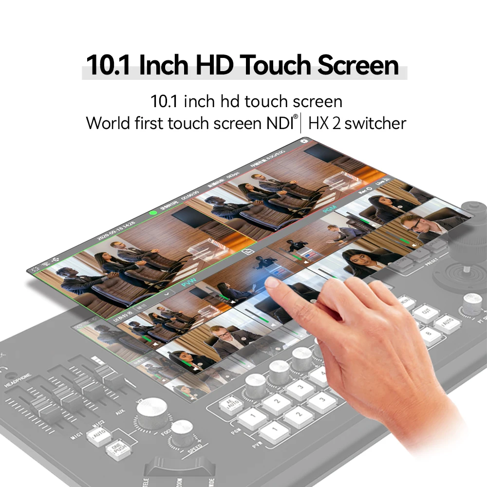 Livestream Video Mixer Recorder Switcher with PTZ Camera Control Broadcast Switcher Live Production Mixer