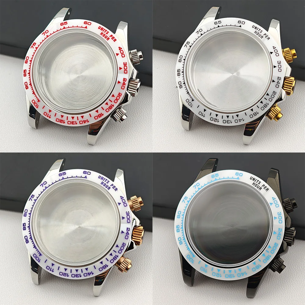 39,3 mm VK63 Silber/Gold Herrenuhren Stahlgehäuse FIT VK63 Uhrwerkgehäuse Uhrenzubehör Uhrenteile Passend für 20 mm Armband Uhrenbox