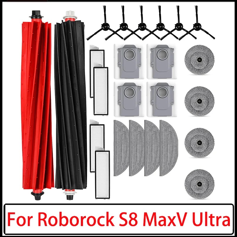 Zubehör für Roborock S8 MaxV Ultra Roboterstaubsauger Hauptseitenbürste Hepa-Filter Mopp Staubbeutel Ersatzteile