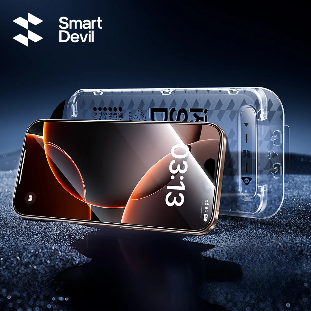 

SmartDevil 1/2PCS Dust-Free Cabin Tempered Glass Film for iPhone 16 Pro Max 15 14 13 Clear Screen Protector Borderless