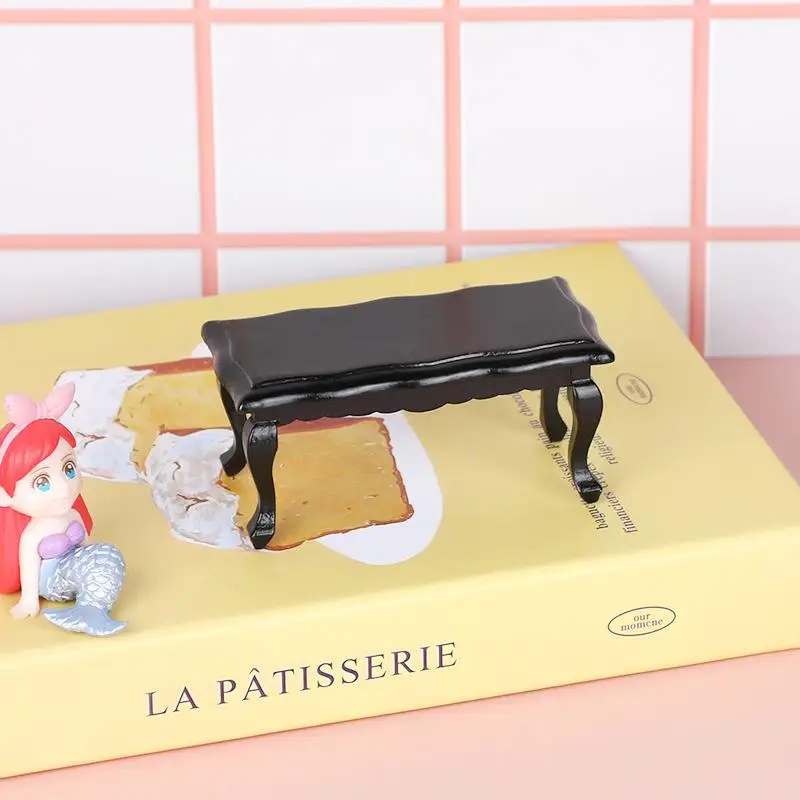 1Pcs 1:12 Dollhouse Mini Wave Tea Table Ornament Miniature Furniture Table Coffee Table Livingroom Leisure Table Model