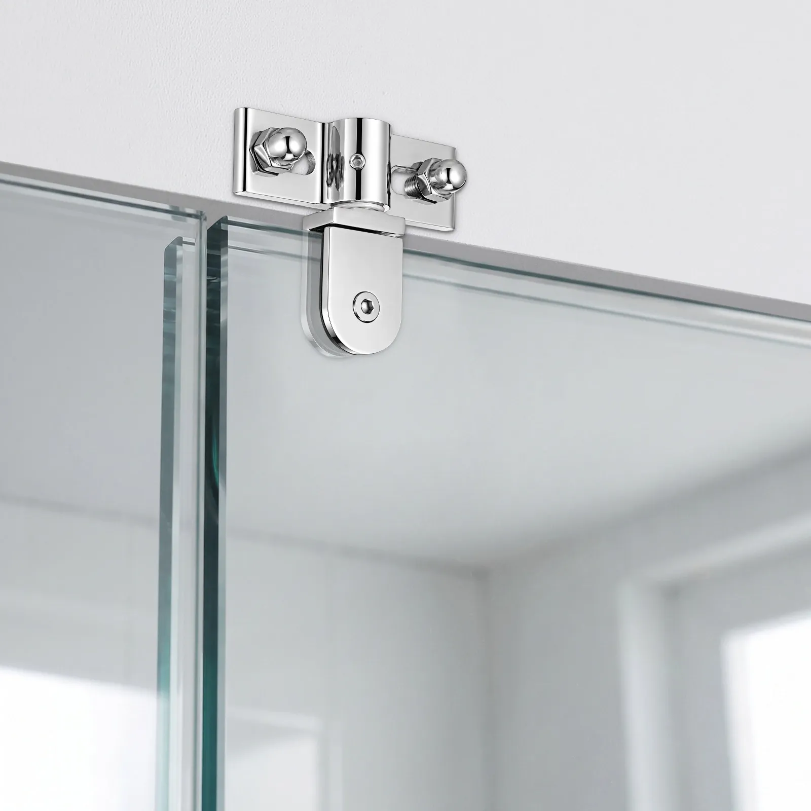 1Set Premium Stainless Steel Glass Shower Door Pivot Hinge Dual Direction Opening Enhanced Sealing Bathroom Hardware Kit