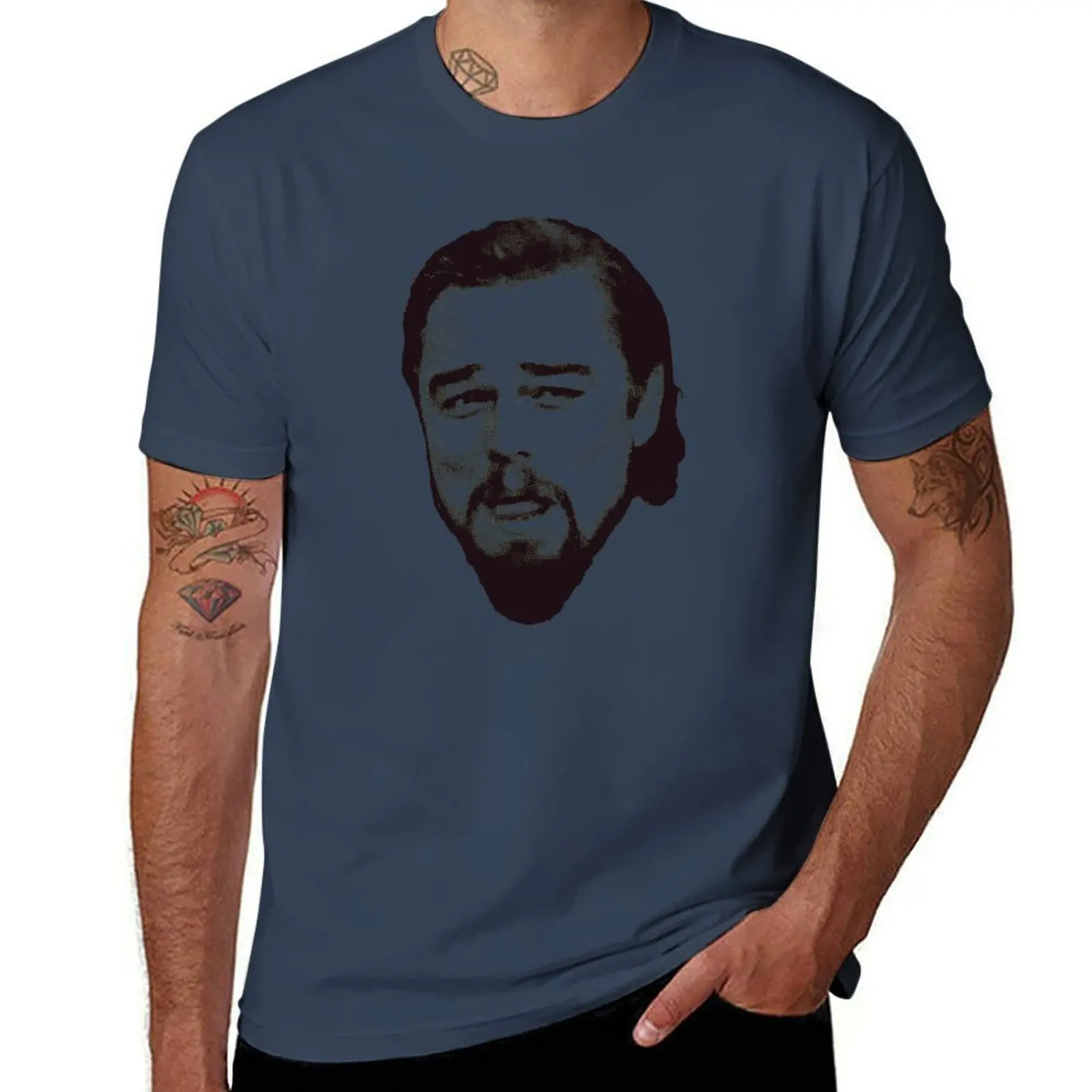 Django Unchained: Leonardo - Calvin Candie Camiseta de algodón para hombre, camisetas para hombre, camiseta de diseñador