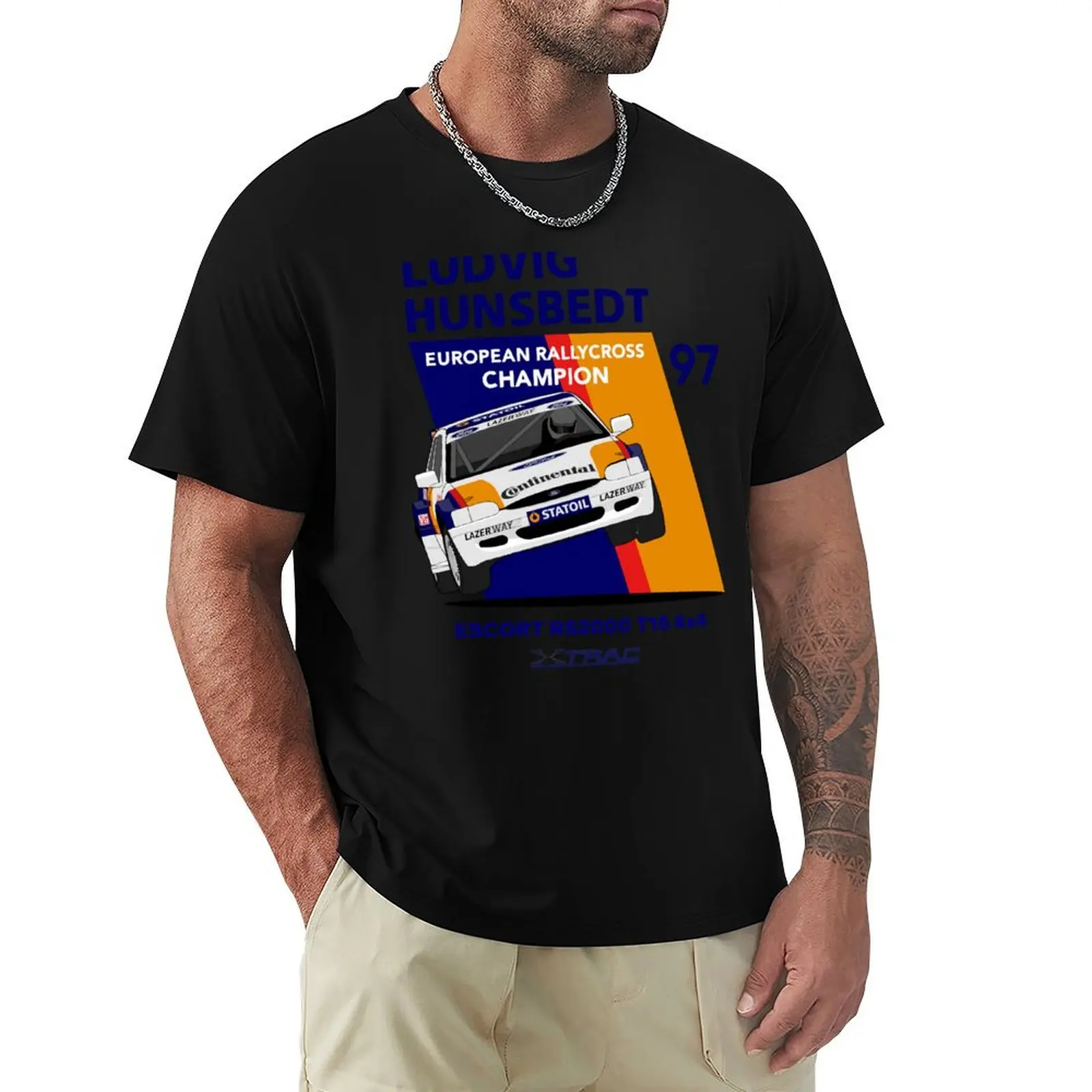 

Ludvig Hunsbedt jump T-Shirt blue archive Man t-shirt korean fashion men t shirts