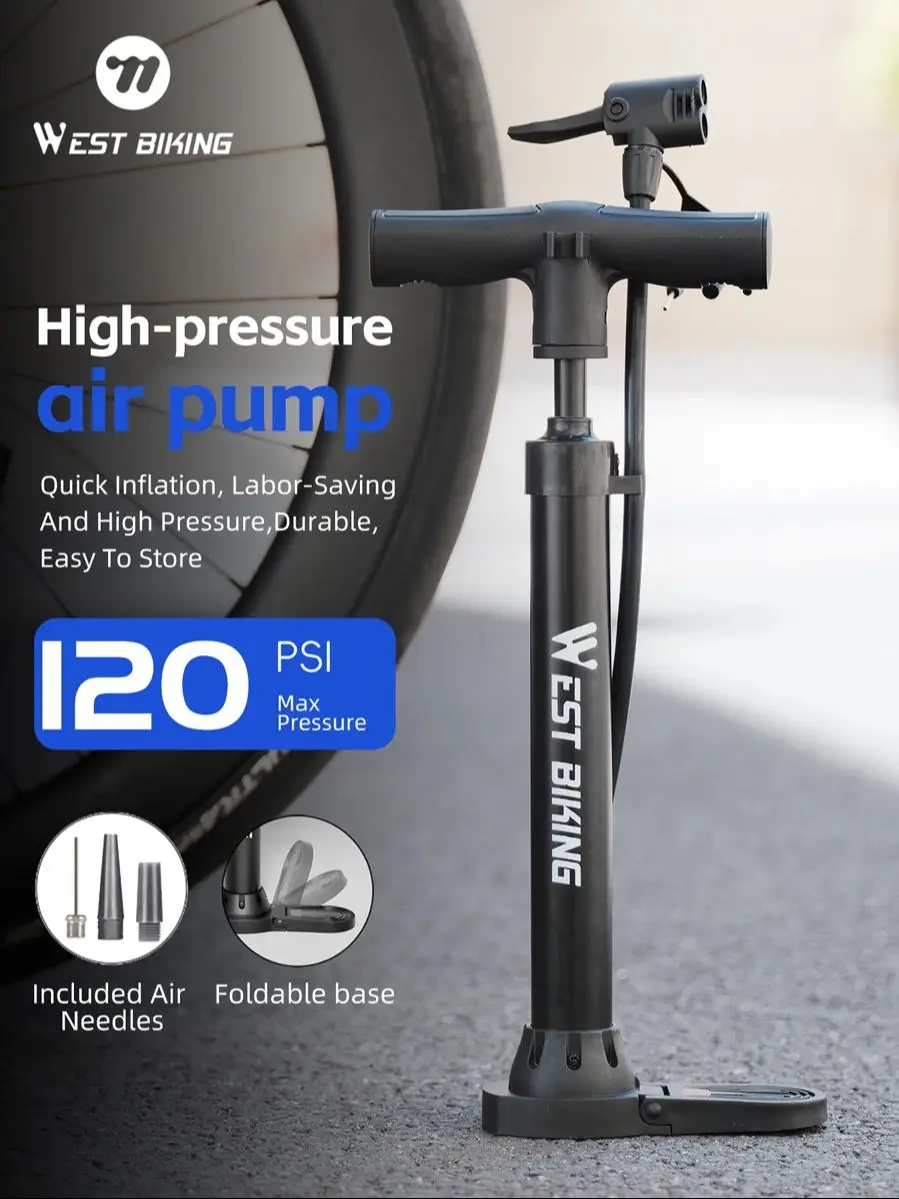AliExpress West Biking WEST BIKING Bicycle Air Pump 120PSI High Pressure Bike Pump AV FV Schrader Presta Valve MTB Bike Tire Inflator Bike Accessories