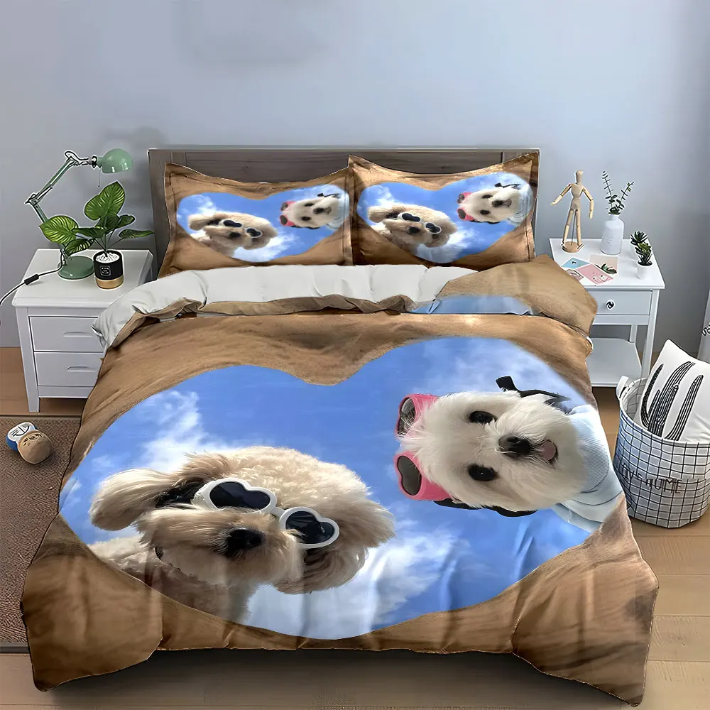 Pet Sunglasses Set for Outdoors Bedding Set with 1 Duvet Cover 2 Pillowcases Single Double King Queen, Gift