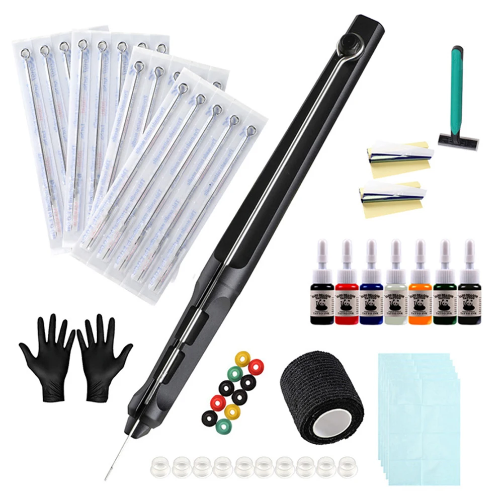 

Tattoo Hand Poke and Stick Kit DIY Tattoo Ink Cartridge Needles Supplies Tattoo Hand Poke and Stick For Beginners Practice Tool