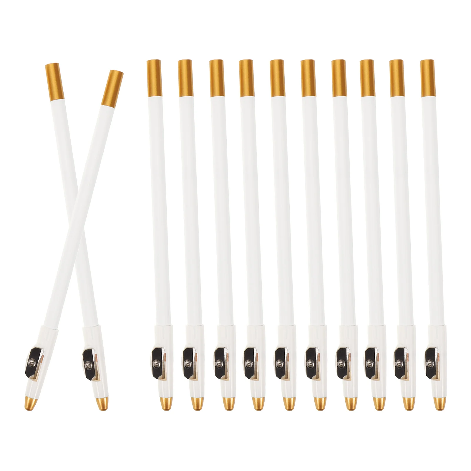 12-delige wenkbrauw puntenslijper houten make-up shaper langdurige waterdichte zweetbestendige wenkbrauwpoeder eyeliner potlood