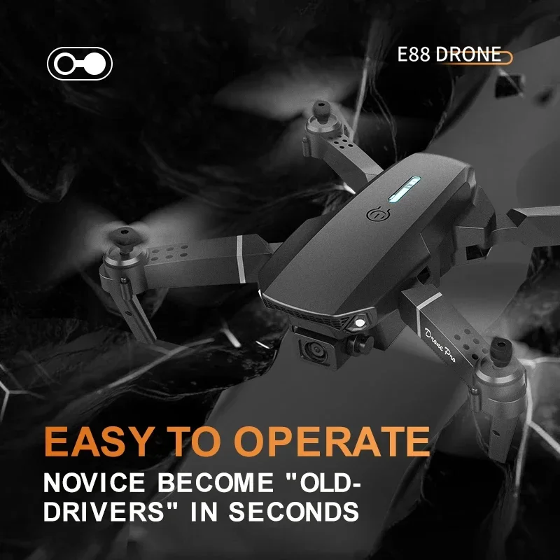 Professional Mini Drone E88 4K HD Aerial Camera Wifi FPV Foldable Quadcopter RC Helicopter Toy Gift For Kids And Adults