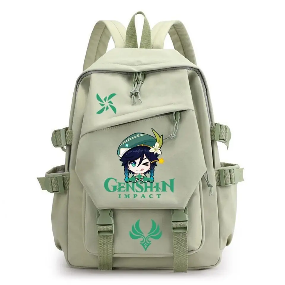 Genshin Impact Game Anime Merchandise Xiang Meng Keqing High Middle Elementary School Student Unisex Trendy Large Capacity Ani