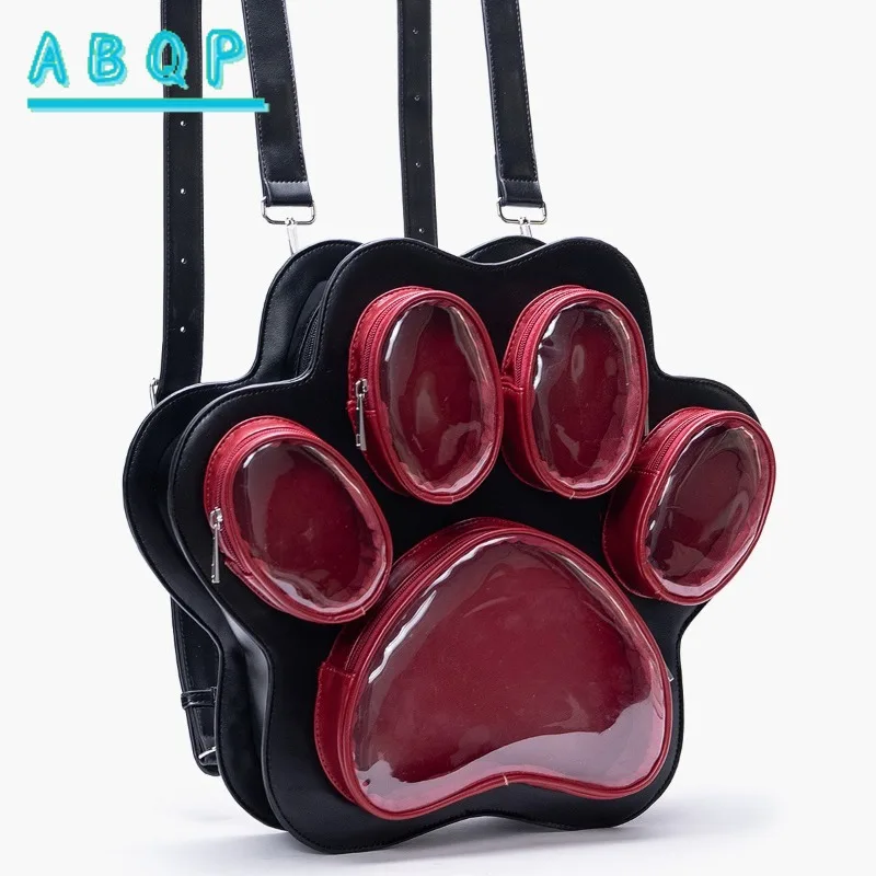 New Cartoon Backpack Creative Cat Claw Pattern Women's Backpack Large Capacity Transparent Cute Fashion Backpack High Quality