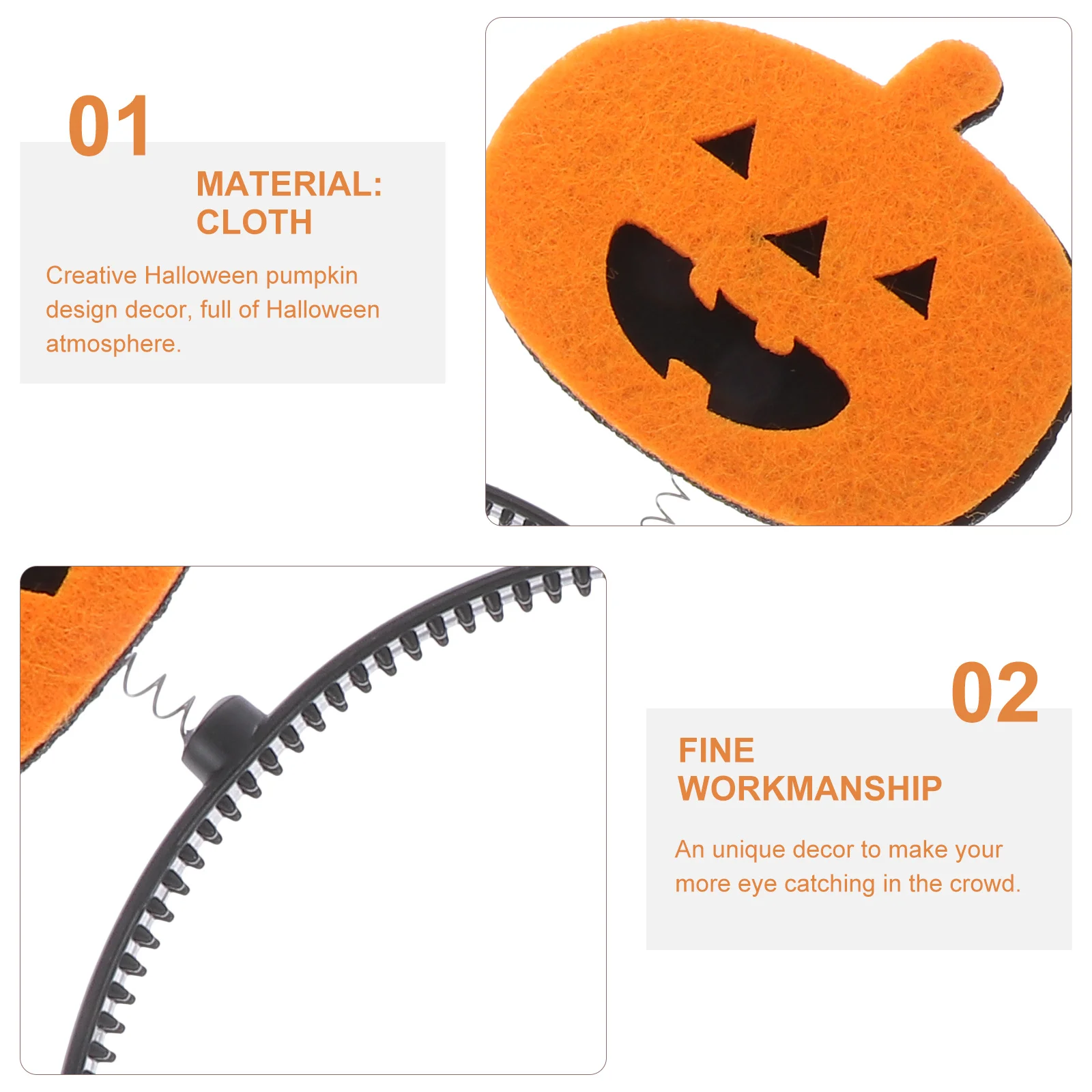 

2 шт., обручи для волос с тыквой на Хэллоуин, шикарная вечерние повязка для волос, головной убор на Хэллоуин, костюм, одежда для волос, праздничная декоративная повязка для волос