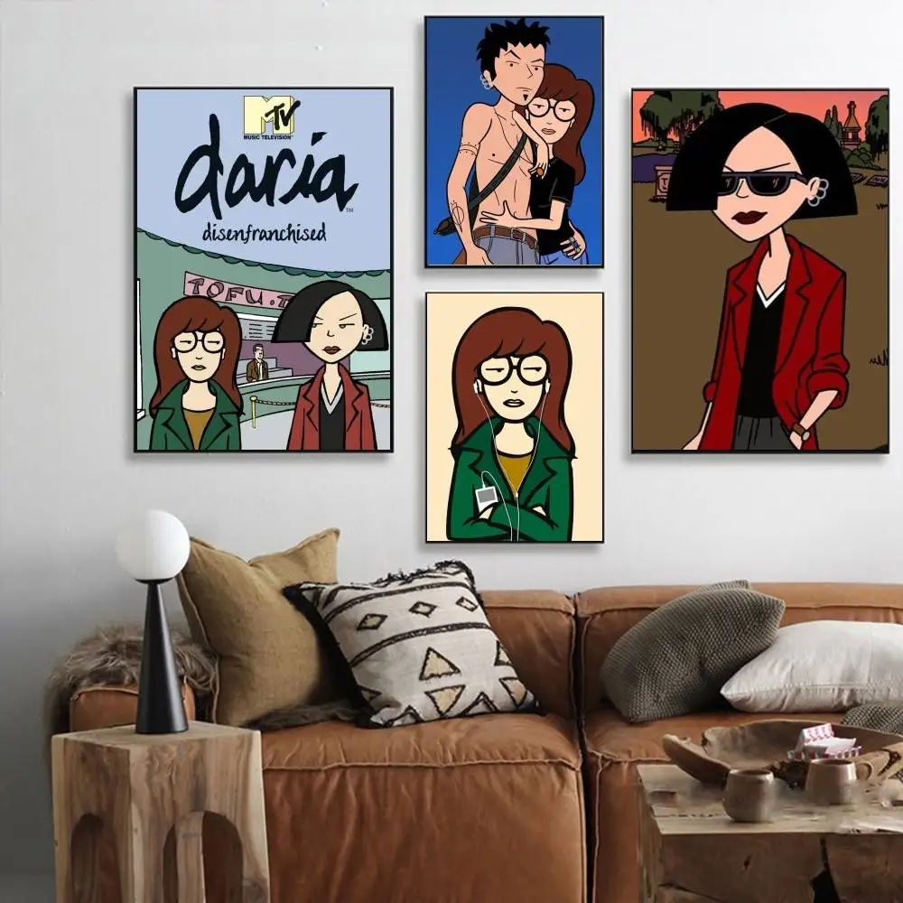 1 قطعة الكرتون D-Daria A-a-nime المشارك ذاتية اللصق الفن ورق مقاوم للماء ملصق مقهى بار غرفة جدار ديكور